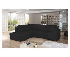 JUSTyou CAMINO Sofá esquinero Piel sintética Negro