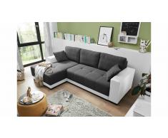 JUSTyou Alabama Sofá esquinero Blanco Antracita