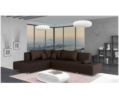 JUSTyou Livia Sofá esquina Marrón Tejido estructurado