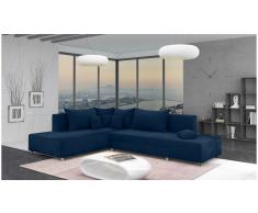 JUSTyou Livia Sofá esquina Azul Velour