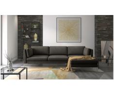 JUSTyou Siri Sofá esquinero Marrón Tejido estructurado