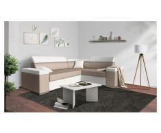 JUSTyou Tarin Sofa esquinero Blanco Marron