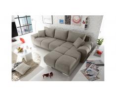 JUSTyou Arizona Sofá esquinero Marrón grisáceo