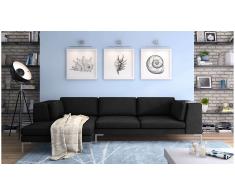 JUSTyou Remi Sofá esquinero Negro Tejido estructurado