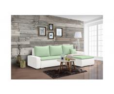 JUSTyou Edolie Sofa esquinero Blanco Verde