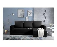 JUSTyou Kaori Sofa esquinero Negro Cuero sintetico