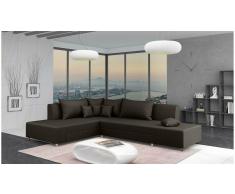 JUSTyou Livia Sofá esquina Marrón Velour