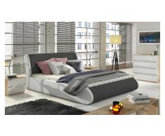 JUSTyou Tessa Cama tapizada Gris | Blanco 180x200