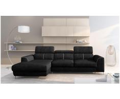 JUSTyou Adelia Sofa esquinero Negro Velour