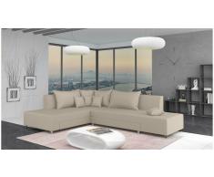 JUSTyou Livia Sofá esquina Marrón Tejido estructurado