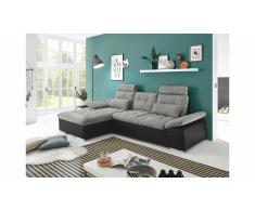 JUSTyou Minnesota Sofá esquinero Negro Plateado