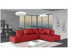 JUSTyou Livia Sofá esquina Rojo Cuero sintético