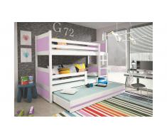 JUSTyou Lora con cama supletoria Litera Blanco Morado
