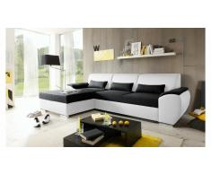 JUSTyou Alaska Sofá esquinero Blanco Negro