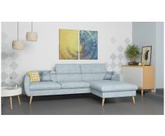 JUSTyou Nuno Sofá esquina Azul Velour