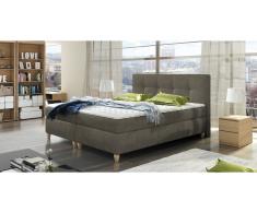 JUSTyou Malta Cama Box Spring Marrón grisáceo 180x200