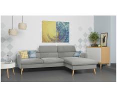 JUSTyou Nuno Sofá esquina Gris Velour