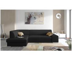 JUSTyou Piave Sofá esquinero Negro Cuero sintético