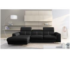 JUSTyou Adelia Sofa esquinero Negro Cuero sintetico