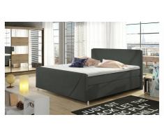 JUSTyou Velvet Cama Box Spring Gris 160x200