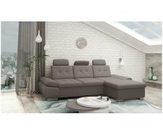 JUSTyou Carlota Sofá esquina Marrón Velour