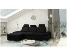 JUSTyou Carlota Sofá esquina Negro Velour