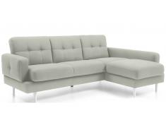 JUSTyou Chayma Sofá esquinero Velour Gris