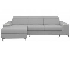 JUSTyou Lino Sofá esquina Marrón Tejido estructurado