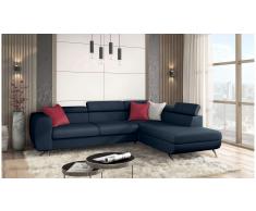 JUSTyou Corina Sofá esquina Azul Cuero sintético