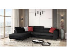 JUSTyou Corina Sofá esquina Negro Tejido estructurado