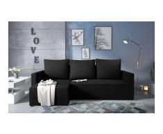 JUSTyou Kaori Sofa esquinero Negro Tejido estructurado