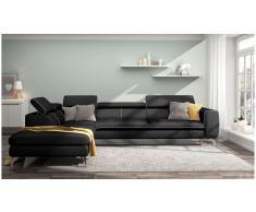 JUSTyou Alda Sofa esquinero Negro Tejido estructurado