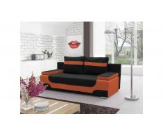 JUSTyou Area Sofá Microfibra 95x200x73 Negro Naranja