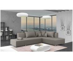 JUSTyou Livia Sofá esquina Marrón Velour