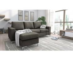 JUSTyou Eli Sofá esquinero Marrón Tejido estructurado