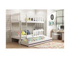 JUSTyou Frank con cama supletoria Litera Blanco Grafito