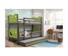 JUSTyou Ola con cama supletoria Litera Grafito Verde