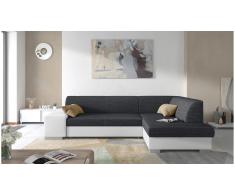 JUSTyou Piave Sofá esquinero Negro Cuero sintético