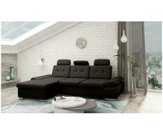 JUSTyou Carlota Sofá esquina Marrón Velour