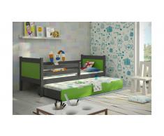 JUSTyou LEON Cama nido doble juvenil Grafito Verde