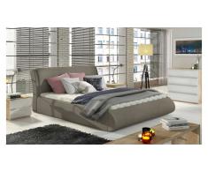 JUSTyou Tessa Cama tapizada Marrón grisáceo 180x200