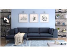 JUSTyou Remi Sofá esquinero Azul Tejido estructurado