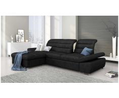 JUSTyou Helia Sofa esquinero Negro Velour