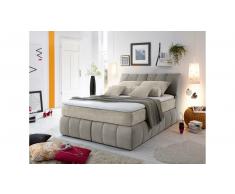 JUSTyou Pierre Cama Box Spring Velour 160x200 cm Beige