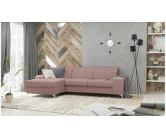 JUSTyou Lino Sofá esquina Rosa Tejido estructurado