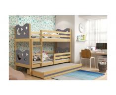 JUSTyou Ola con cama supletoria Litera Pino Grafito