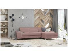 JUSTyou Lino Sofá esquina Rosa Tejido estructurado