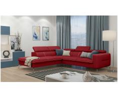 JUSTyou Diogo Sofá esquina Rojo Cuero sintético