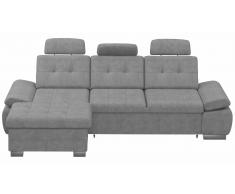 JUSTyou Carlota Sofá esquina Gris Velour