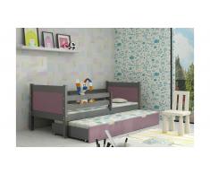 JUSTyou Leon Cama funcional Grafito Morado 80x185 cm